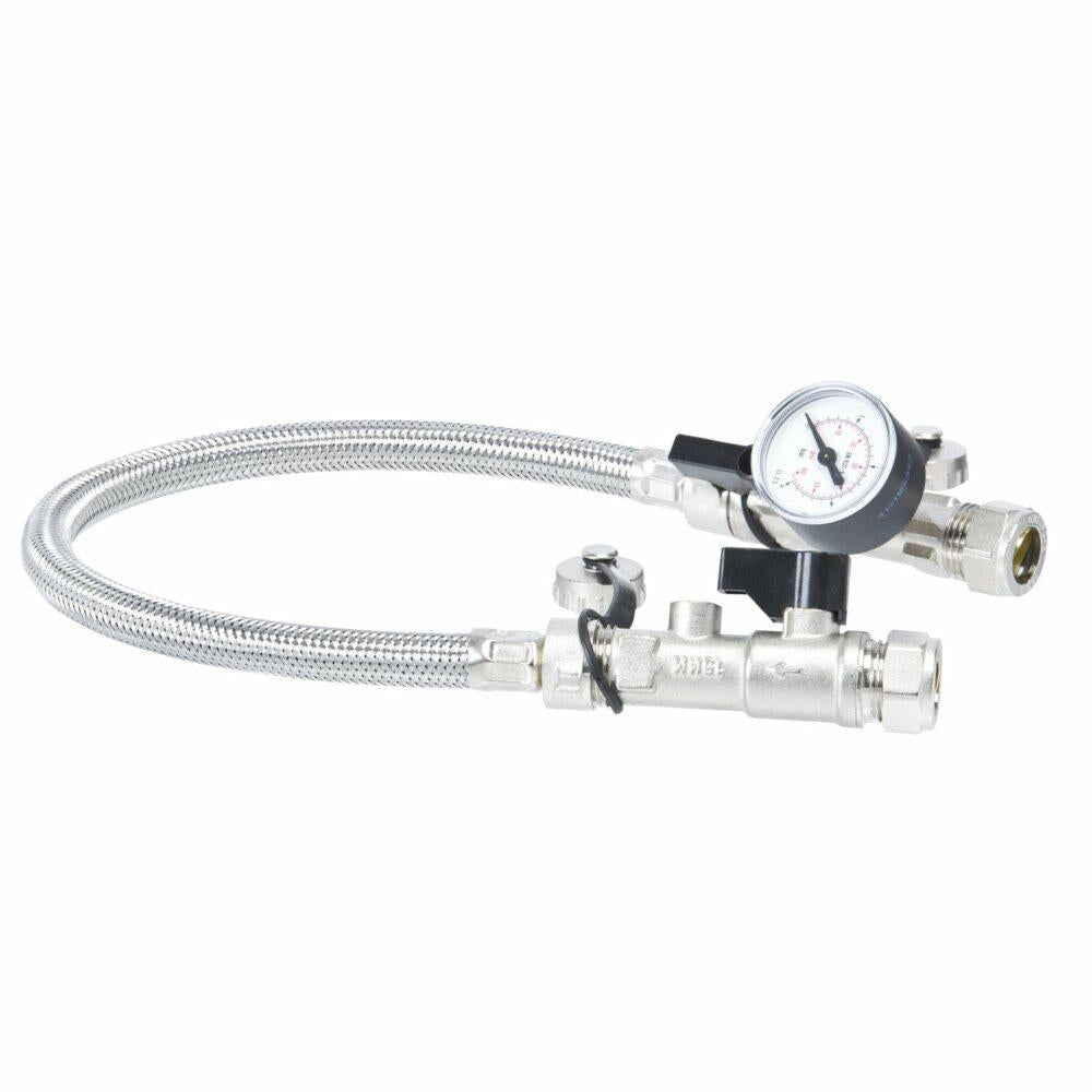 Remote Filling Loop With Gauge and Isolating Caps - 15mm