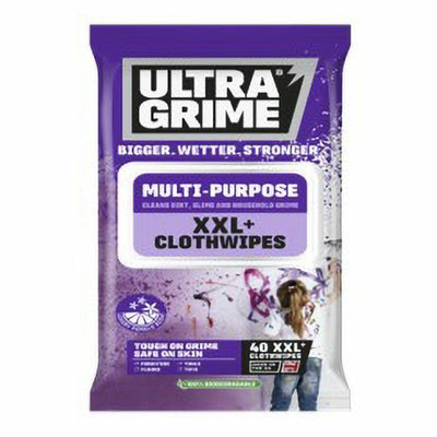 Ultra Grime - LIFE XXL+ Clothwipes Multi-Purpose 100% Biodegradable  40 Pack