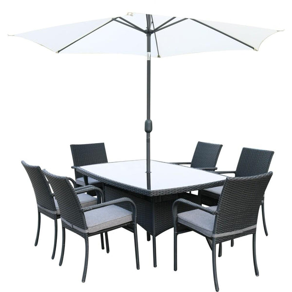 Rectangular Rattan 6 Seater Furniture Set Topline Cleary's