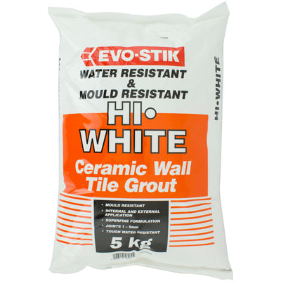 Evo Stik Hi White Anti Bac Grout 5kgs