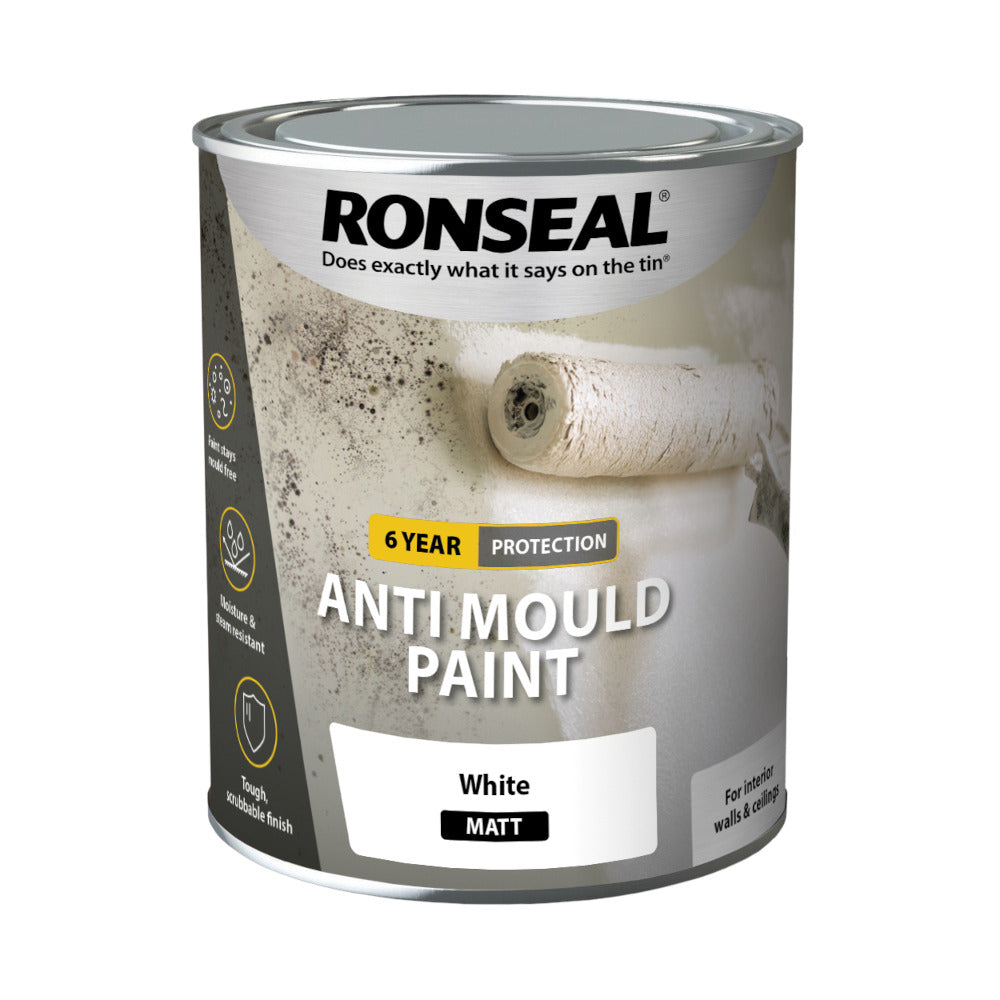 Ronseal 6 Year Anti Mould Paint White Matt 750ml