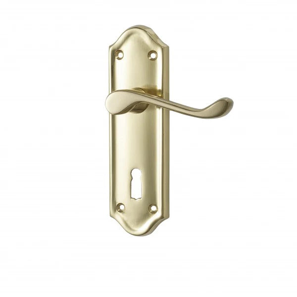 Sherborne Brass Plated Sashlock Lever On Plate