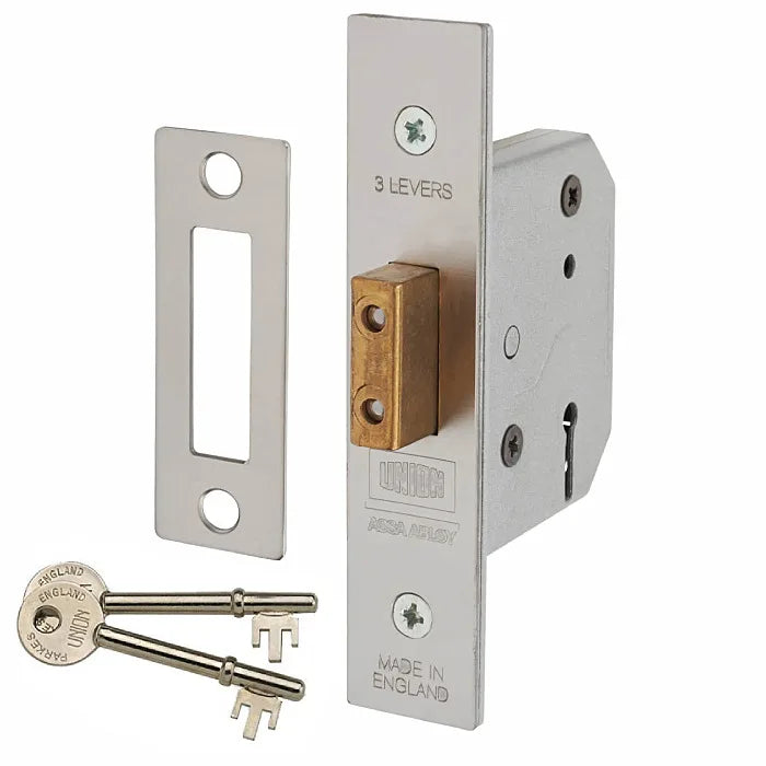 Union 3 Lever Mortice Deadlock 2 1/2"