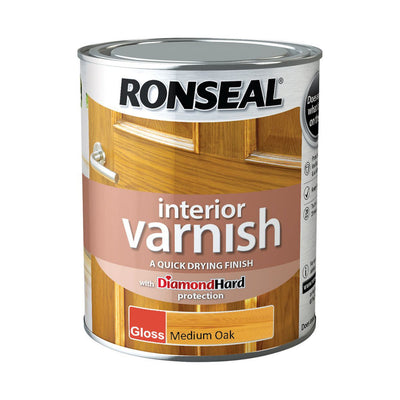 Ronseal Interior Varnish Medium Oak Gloss 750ml