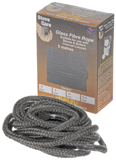 5m X 10mm Glass Fibre Rope Charcoal