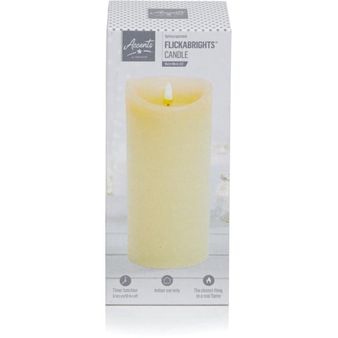 192182 23X9CM FLICKABRIGHT CANDLE-CREAM