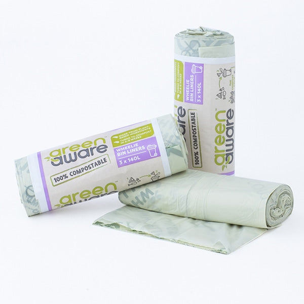 Green Aware 140L Compostable Wheelie Bin Liners