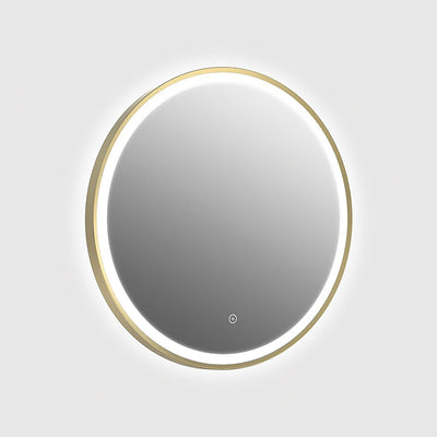 Rosie 600mm De-Mist LED  Round Brass touch Mirror