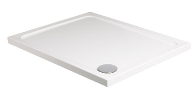 Kristal Low Profile Rectangle 1000X800Mm No Upstand No Anti Slip Shower Tray White & Waste