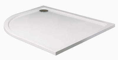 Kristal Low Profile Offset Quadrant 1200X800Mm No Upstand No Anti Slip Left Hand Shower Tray White & Waste