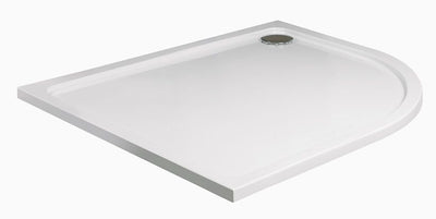 Kristal Low Profile Offset Quadrant 1200X900Mm No Upstand No Anti Slip Right Hand Shower Tray White & Waste