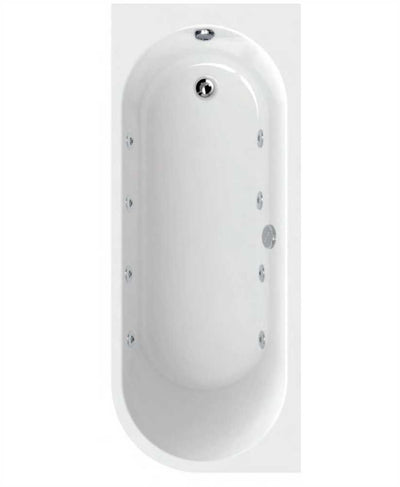 Arc 1500X700Mm Left Hand Single Ended 8 Jet Whirlpool Bath White