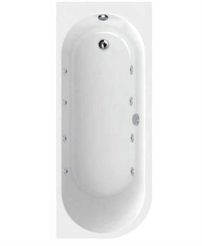 Arc 1500X700Mm Right Hand Single Ended 8 Jet Whirlpool Bath White