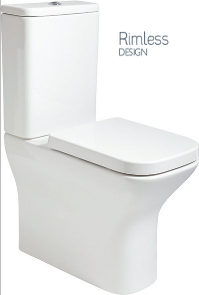 Sophia Rimless Comfort Height Fully Shrouded Close Coupled Wc & Gamma Soft Close Seat