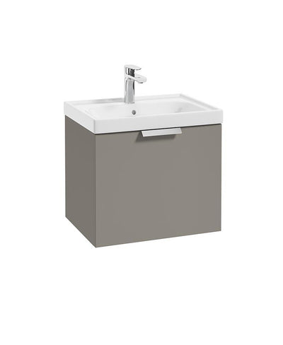 Stockholm Wall Hung  50Cm Single Drawer Unit Matt Khaki-Brushed Chrome Handles