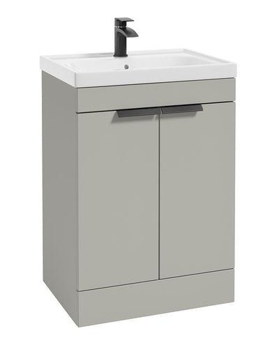 Stockholm Floorstanding 60Cm Two Door Unit Matt Arctic Grey-Matt Black Handles