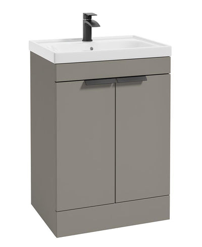 Stockholm Floorstanding 60Cm Two Door Unit Matt Khaki-Matt Black Handles