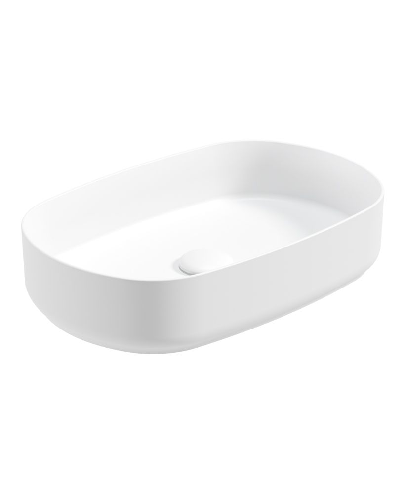 Avanti Oval 55Cm Countertop Basin & Waste Satin White