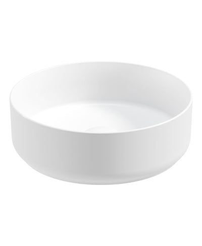 Avanti Round 36Cm Countertop Basin & Waste Satin White