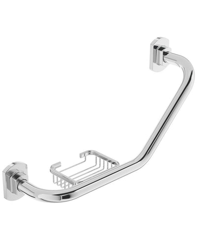 Stessa Angled Grab Bar With Basket Chrome