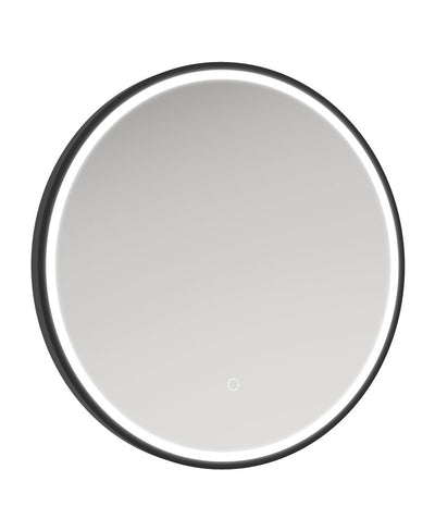 Astrid Beam 600Mm Round Illuminated Metal Frame Led Mirror Matt Black