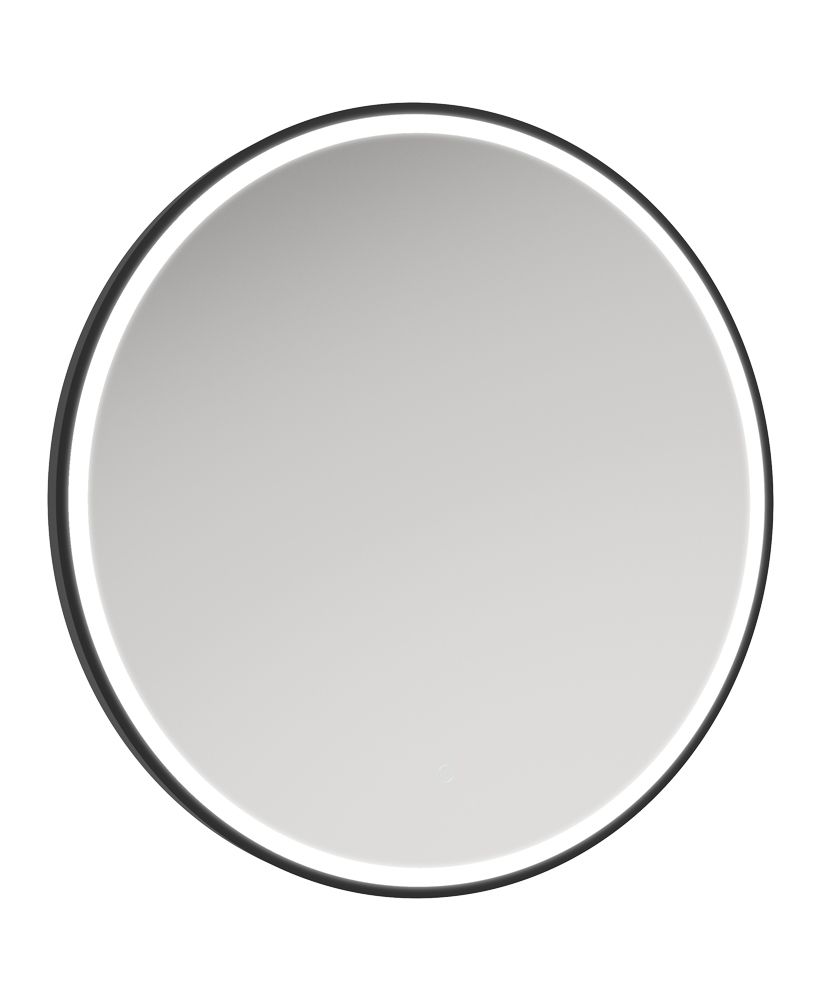 Astrid Beam 800Mm Round Illuminated Metal Frame Led Mirror Matt Black