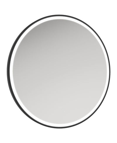 Astrid Beam 800Mm Round Illuminated Metal Frame Led Mirror Matt Black