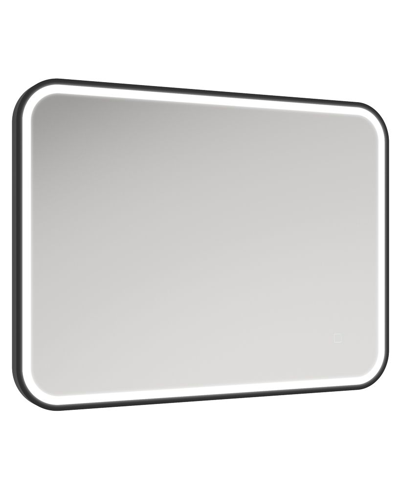 Astrid Beam 600X800Mm Rectangle Illuminated Metal Frame Led Mirror Matt Black