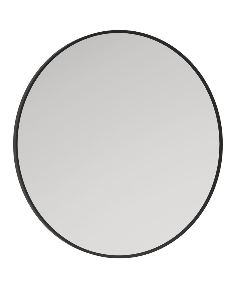 Astrid 600Mm Round Metal Frame Mirror Matt Black