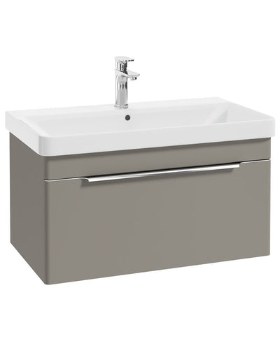 Vagar Wall Hung 80Cm Single Drawer Unit Matt Khaki
