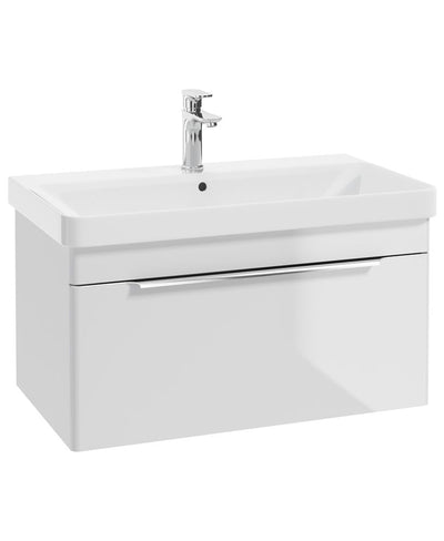 Vagar Wall Hung 80Cm Single Drawer Unit Gloss White