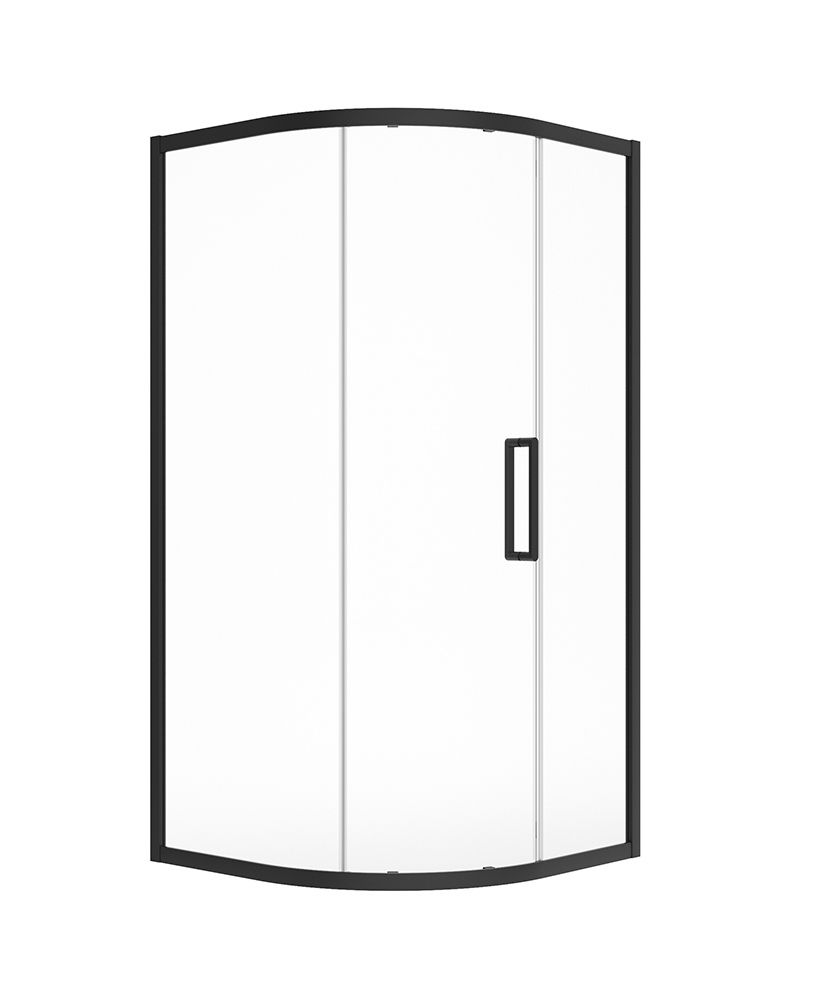 Aspect Single Door Quadrant 900Mm Shower Door Matt Black