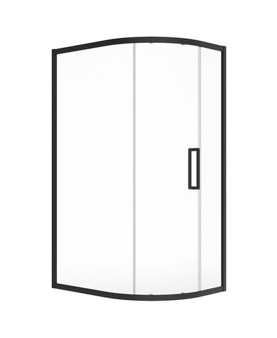 Aspect Single Door Offset Quadrant 1200X900Mm Shower Door Matt Black