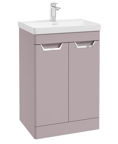 Freya Floorstanding 60Cm Two Door Unit Matt Cashmere Pink-Chrome Handles