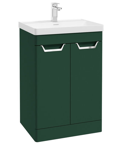 Freya Floorstanding 60Cm Two Door Unit Matt Wreath Green-Chrome Handles