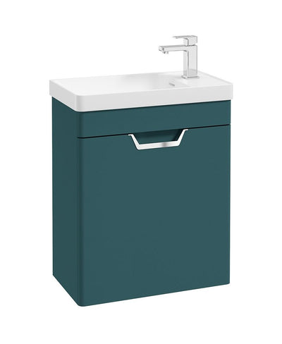 Freya Wall Hung 55Cm Single Door Cloakroom Unit Matt Ocean Blue-Chrome Handle