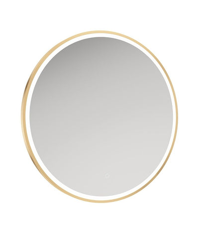 Astrid Beam 800Mm Round Illuminated Metal Frame Led Mirror Brushed Gold