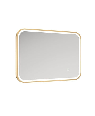 Astrid Beam 500X700Mm Rectangle Illuminated Metal Frame Led Mirror Brushed Gold