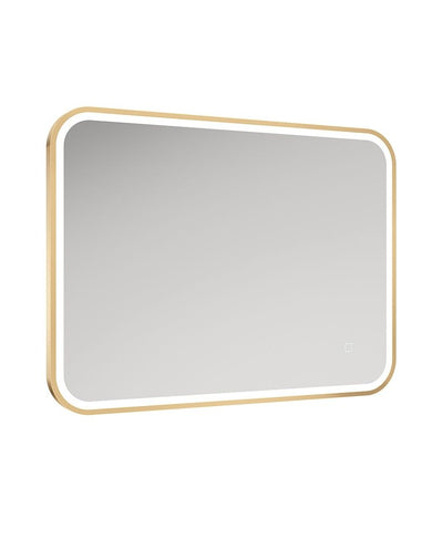 Astrid Beam 600X800Mm Rectangle Illuminated Metal Frame Led Mirror Brushed Gold
