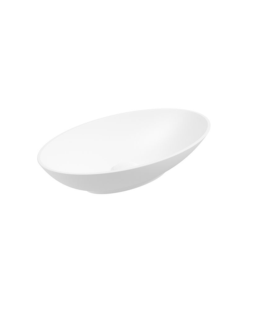 Skal Oval 60Cm Countertop Basin White & Waste