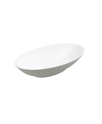 Skal Oval 60Cm Countertop Basin White-Arctic Grey & Waste