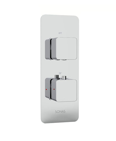Alita Soft Square Dual Control Single Outlet Shower Valve Chrome