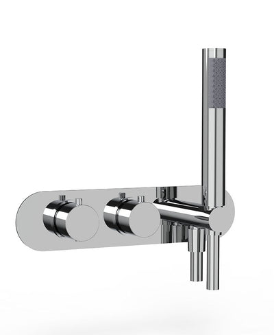 Alita Round Dual Outlet Horizontal Valve Chrome