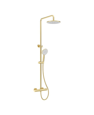 Alita Rain Round Thermostatic Shower Kit Brushed Gold