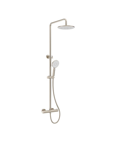 Alita Rain Round Thermostatic Shower Kit Brushed Nickel