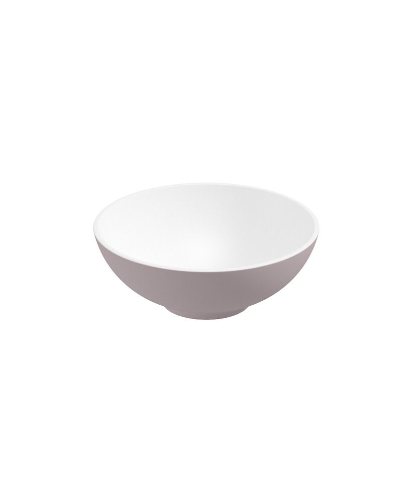 Skal Round 40Cm Countertop Basin White-Cashmere Pink & Waste