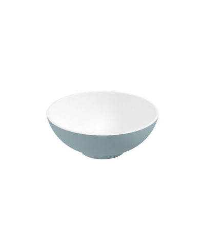 Skal Round 40Cm Countertop Basin White-Morning Sky Blue & Waste