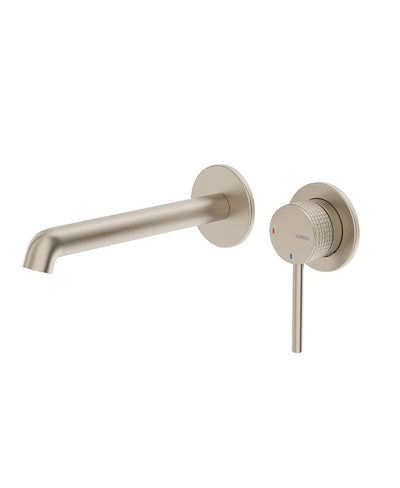 Alita Wall Mounted Basin Mixer Brushed Nickel