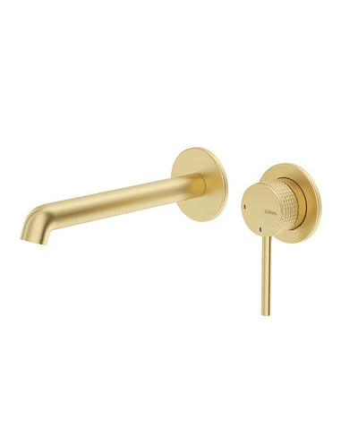 Alita Wall Mounted Basin Mixer Brushed Gold
