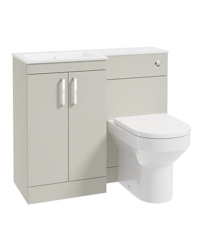 Corta 100Cm Lh Combination Two Door Unit Whispering Willow-Chrome Handles